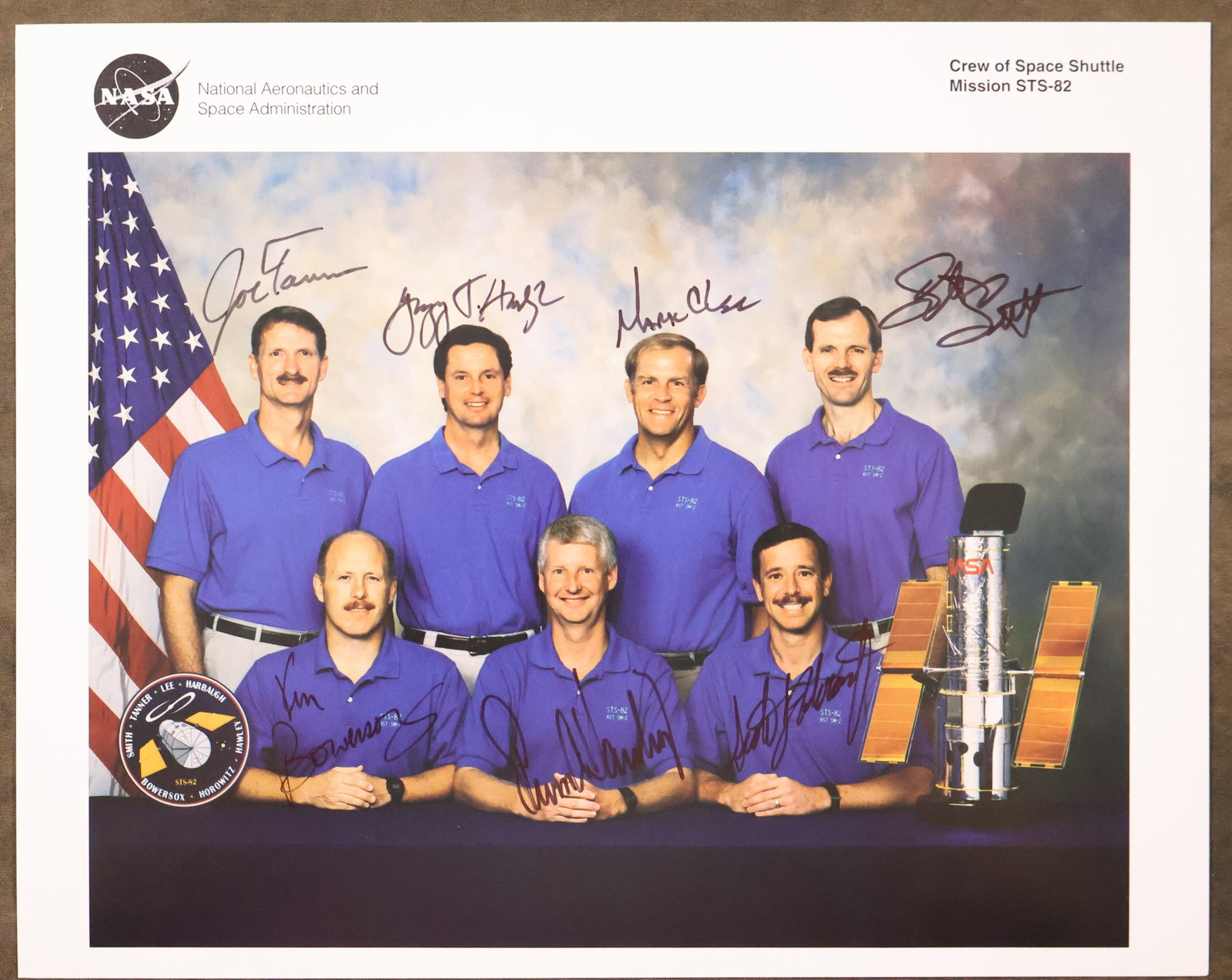 STS-82 Full Crew Signed NASA Lithograph (1 of 2)