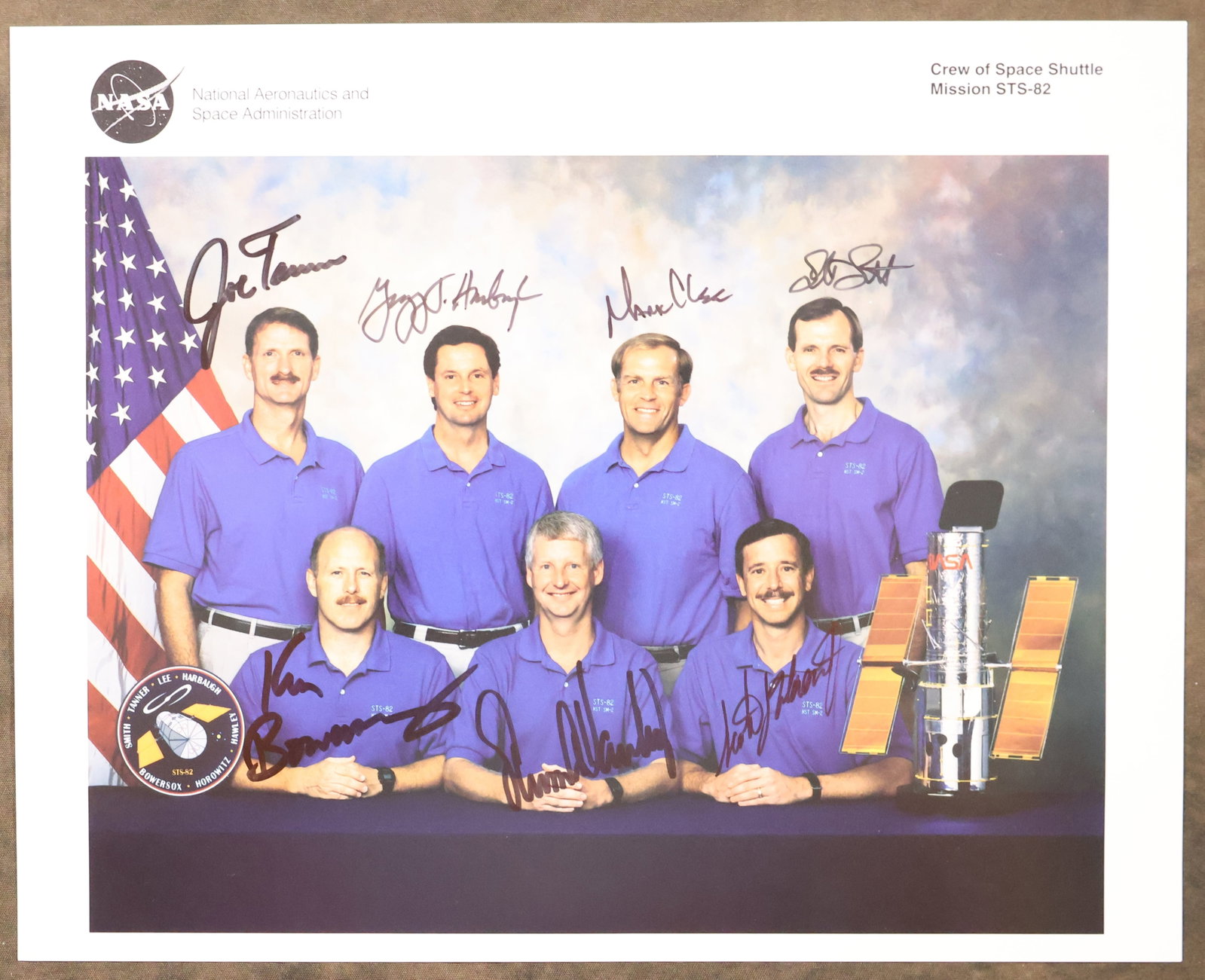 STS-82 Full Crew Signed NASA Lithograph (1 of 2)