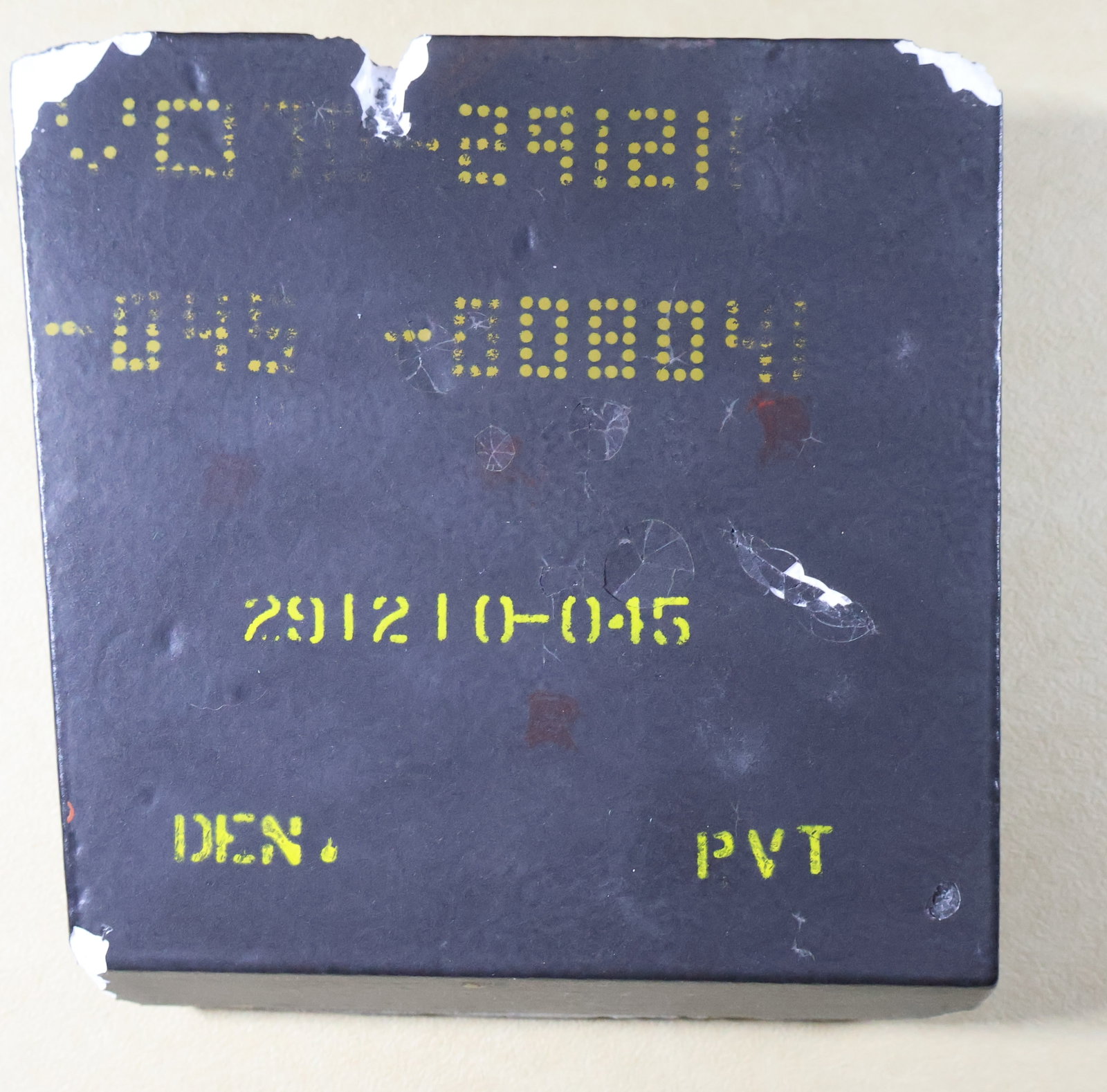 HRSI Space Shuttle Thermal Tile **ITAR RESTRICTED -- US Citizen Buyers Only**: A very nice large complete Space Shuttle Thermal Protection tile that measures 6" x 6" x 1.5". This is a HRSI (High-Temperature Reusable Surface Insulation) tile. These tiles were engineered to