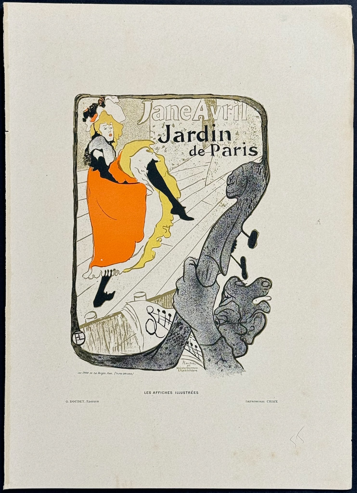 Toulouse-Lautrec & Maindron - Jane Avril, Jardin de Paris (1 of 1)