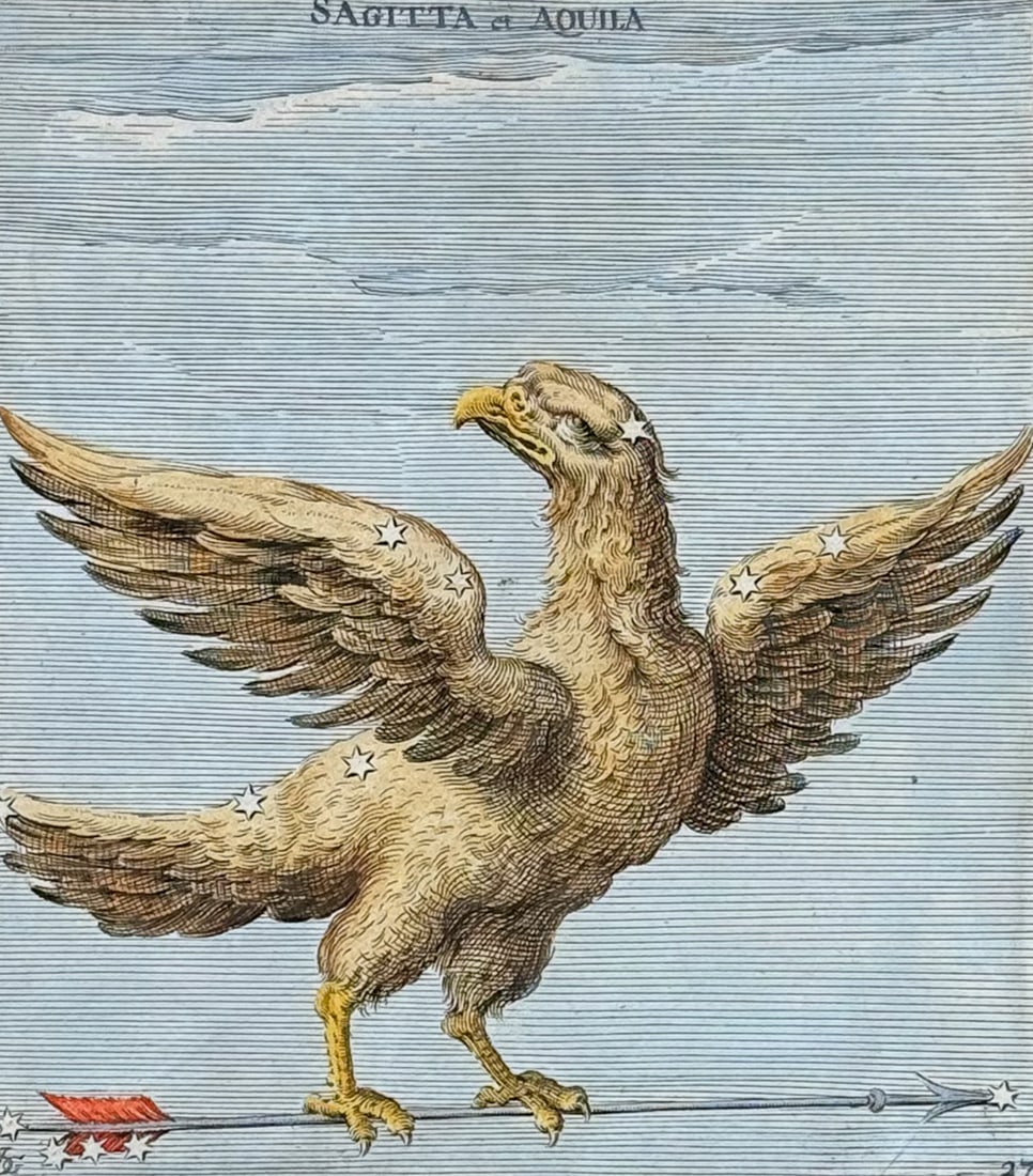 Gheyn - Sagitta et Aquila or Arrow & Eagle, Celestial Chart (1 of 2)