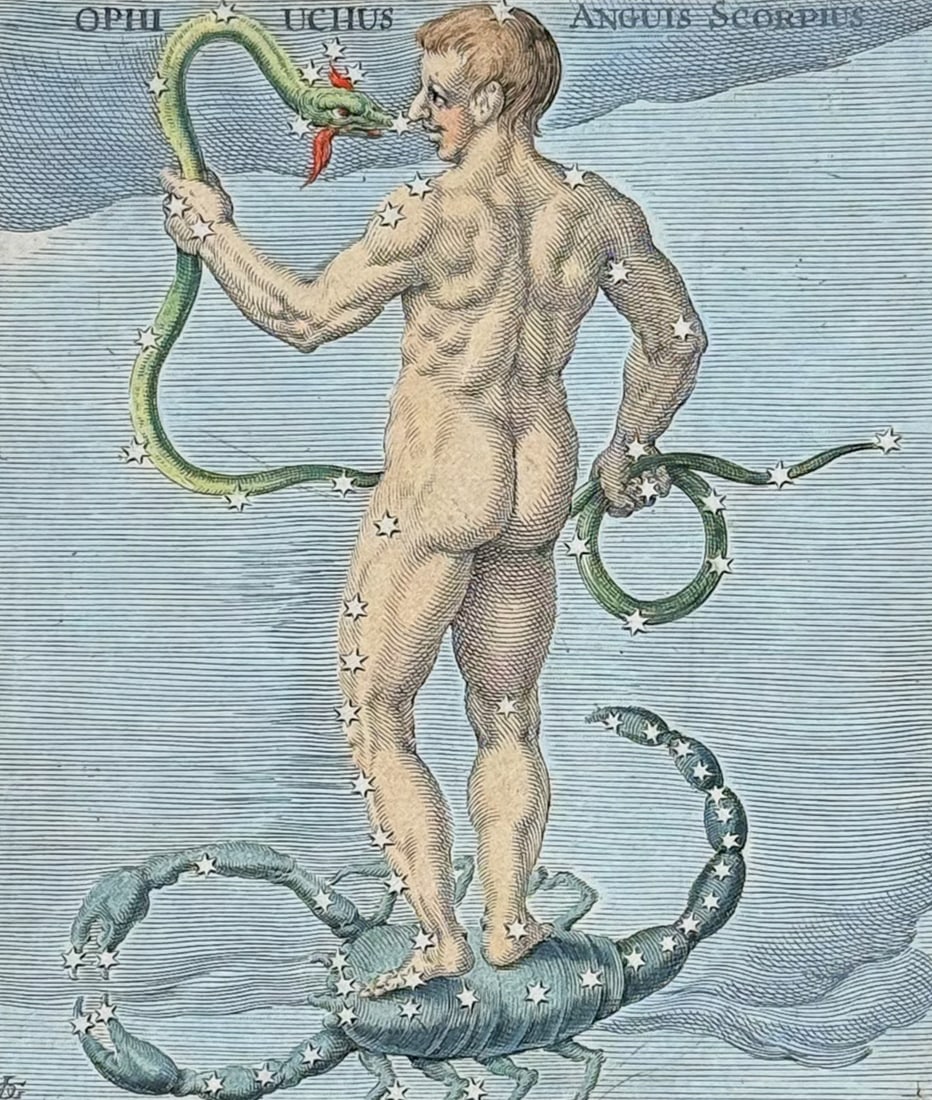 Gheyn - Ophiuchus or Serpent Bearer, Celestial Chart (1 of 2)