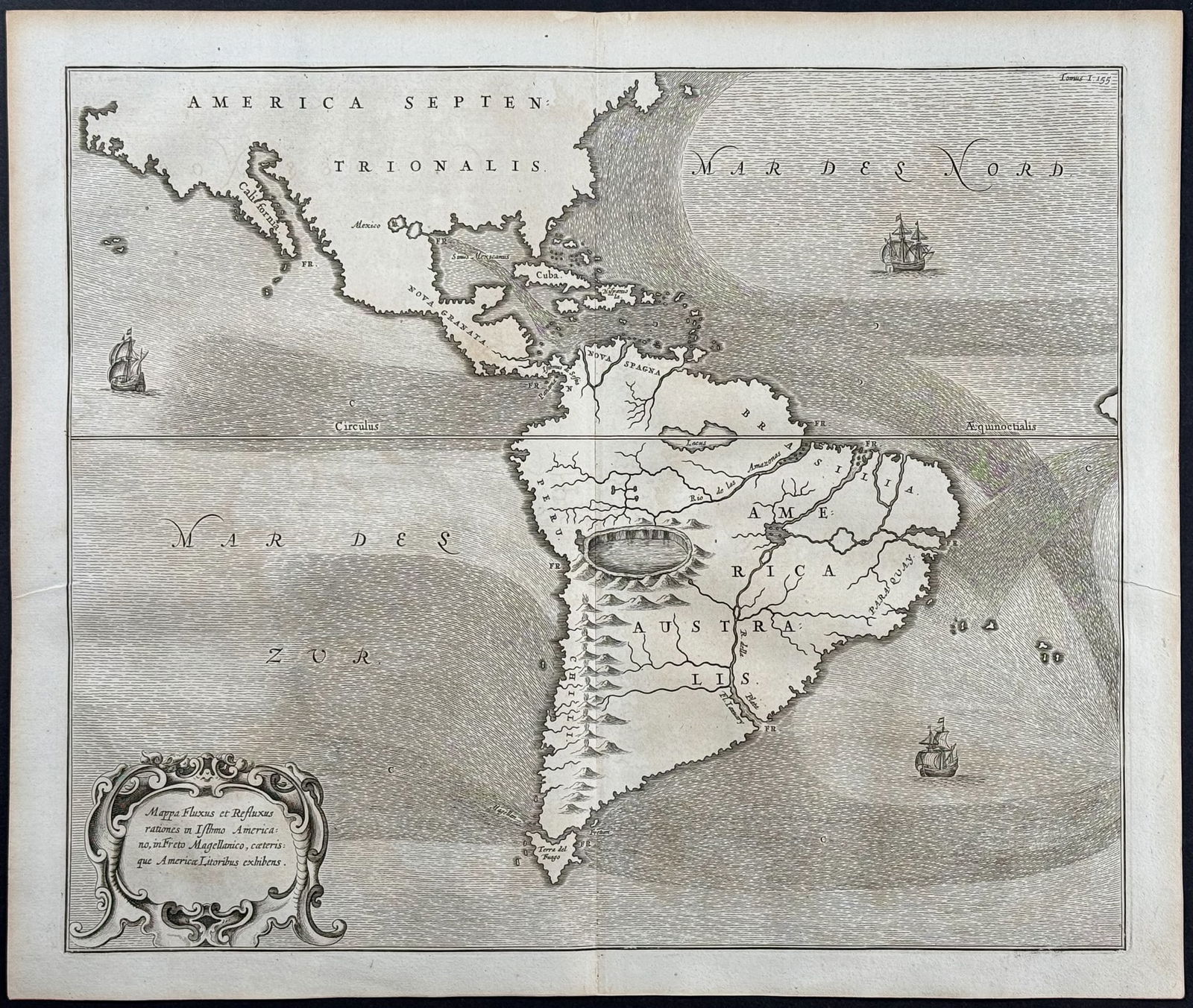 Kircher, pub. 1678 - Map of the Americas (Hydrological and Subterranean markings) (1 of 1)