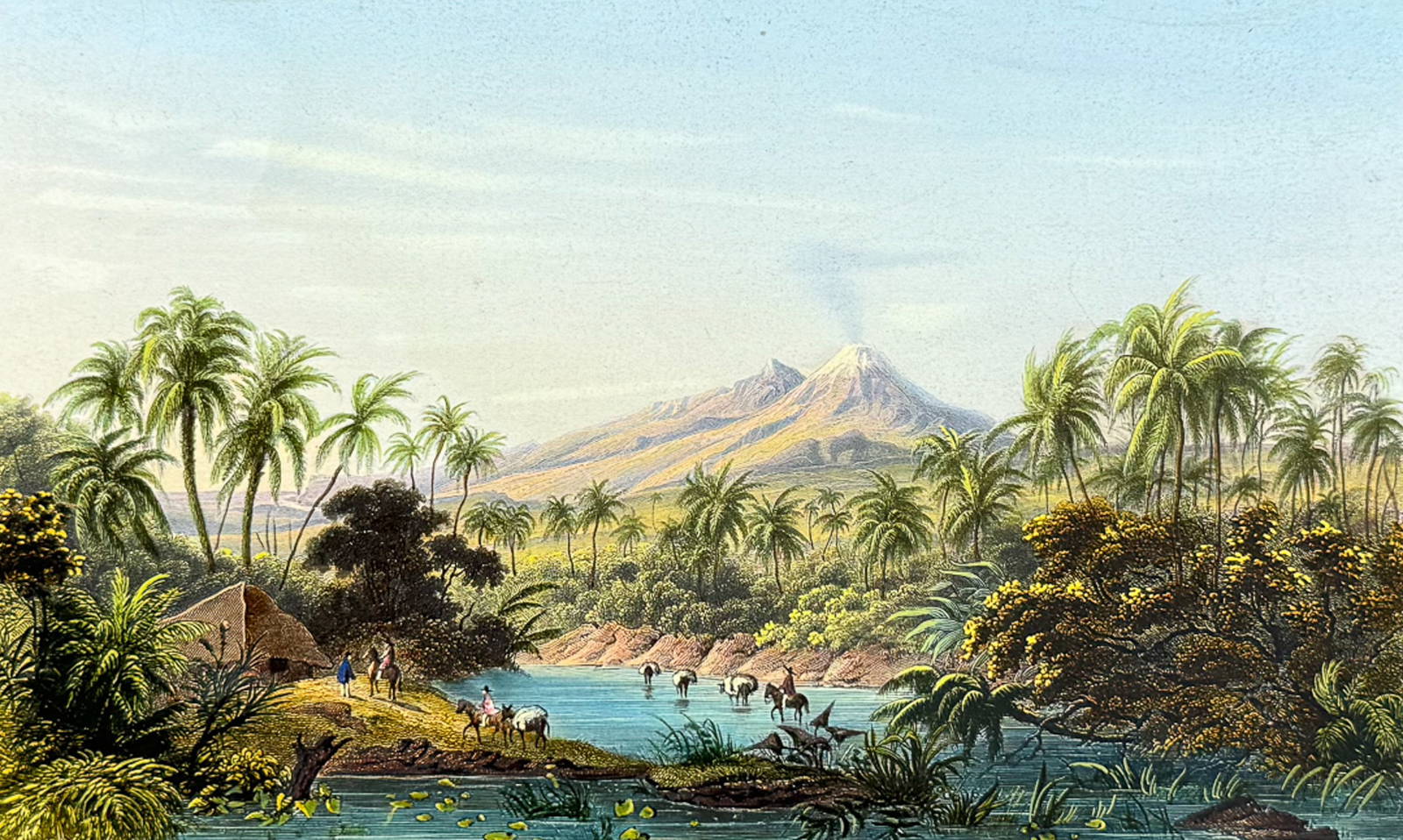 Strickler View Of Vegetation And Volcano In Mexico Auction