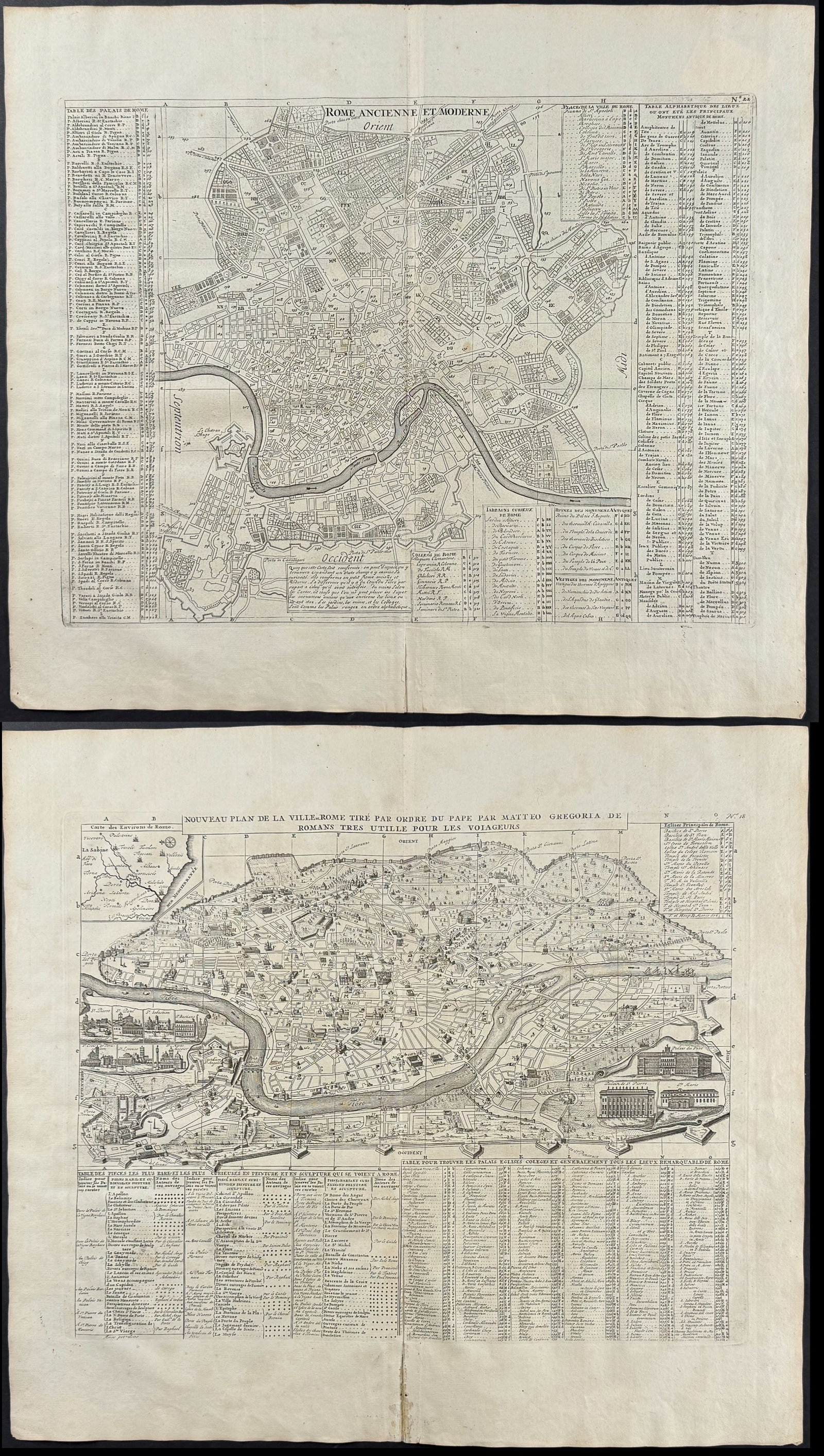 Chatelain - Pair of Maps of Rome, Italy (1 of 3)