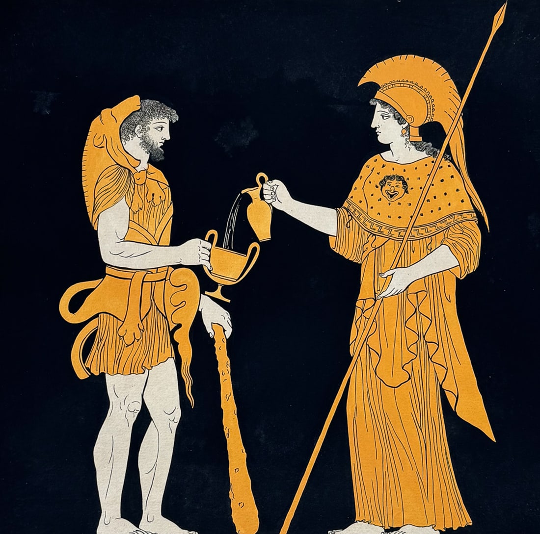 Hamilton - Engraving of a Painting from a Grecian Vase. 22 (1 of 2)