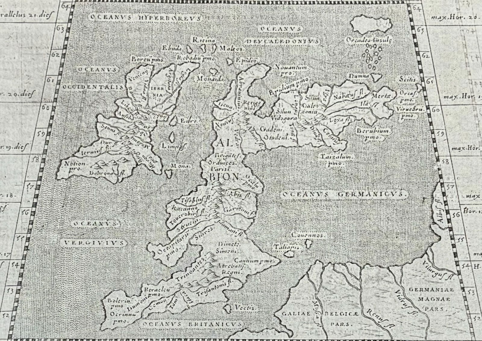 Ptolemy & Magini, pub. 1620 - Map of the British Isles (England, Scotland, Ireland) / Verso: Map of (1 of 3)