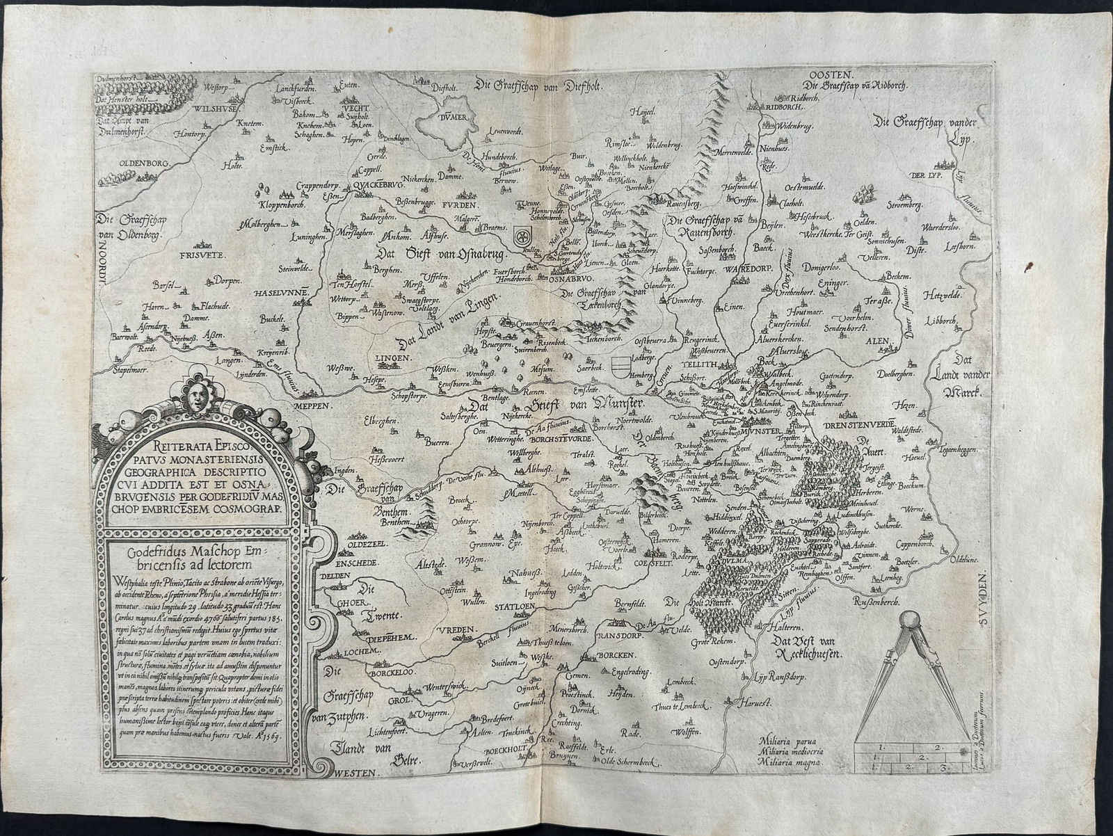 De Jode, pub. 1593 - Map of part of Germany (Reiterata Episcopatus Monasteriensis geographica?) (1 of 2)