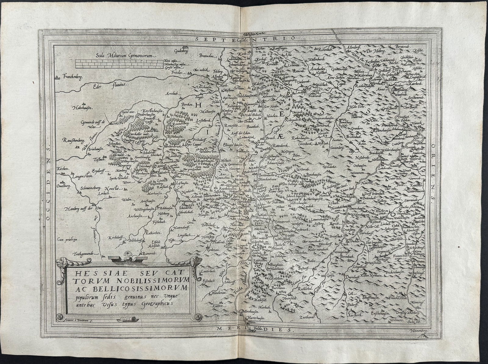 De Jode, pub. 1593 - Map of Hesse, Germany (Hessiae Seu Cattorum Nobilissimorum?) (1 of 2)
