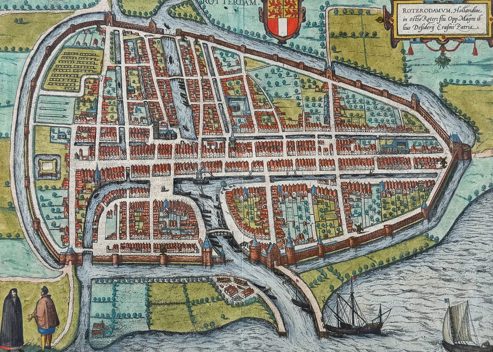 Braun & Hogenberg, pub. 1575 - View of Rotterdam, Netherlands (1 of 2)