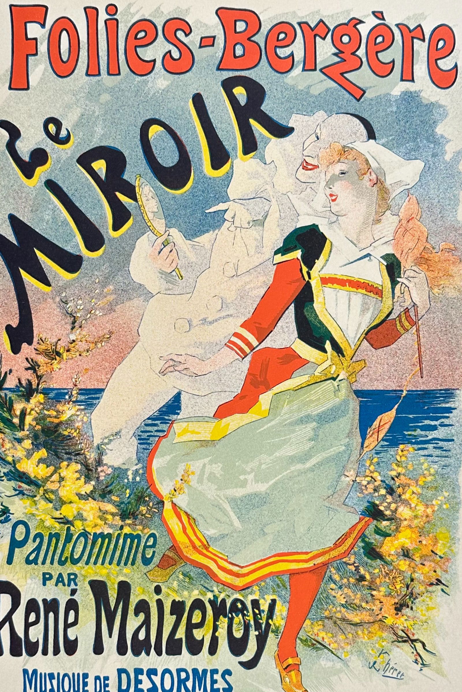 Maitres Affiches by Cheret - Le Miroir. 157: This first edition, folio lithograph after a poster is from Les Maitres de l'Affiche. The work was published by Imprimerie Chaix under the direction of Jules Cheret in Paris between 1896 and 1900. The
