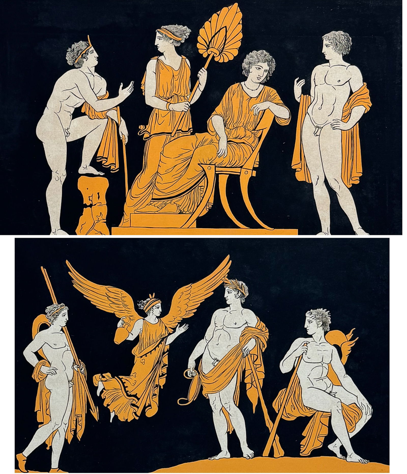 Hamilton - Pair of Engravings of a Painting from a Grecian Vase (1 of 5)