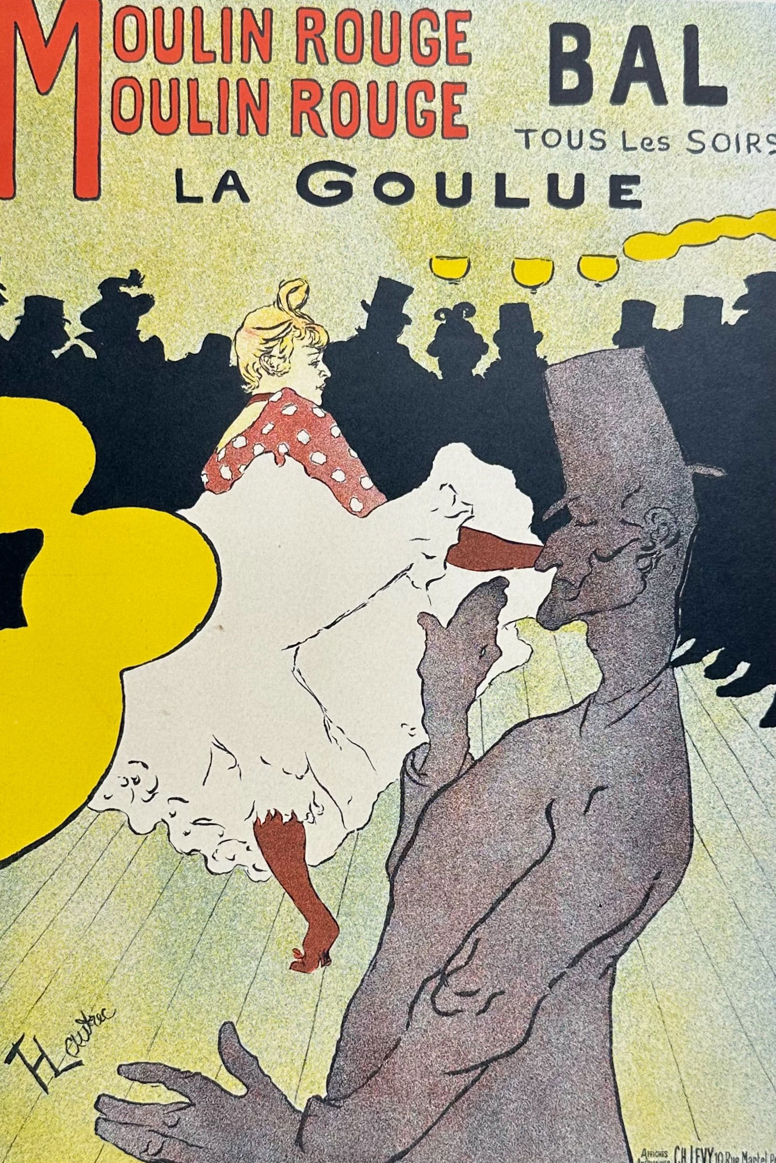 Maitres Affiches by Toulouse-Lautrec - Moulin Rouge - La Goulue. 122: This first edition, folio lithograph after a poster is from Les Maitres de l'Affiche. The work was published by Imprimerie Chaix under the direction of Jules Cheret in Paris between 1896 and 1900. The