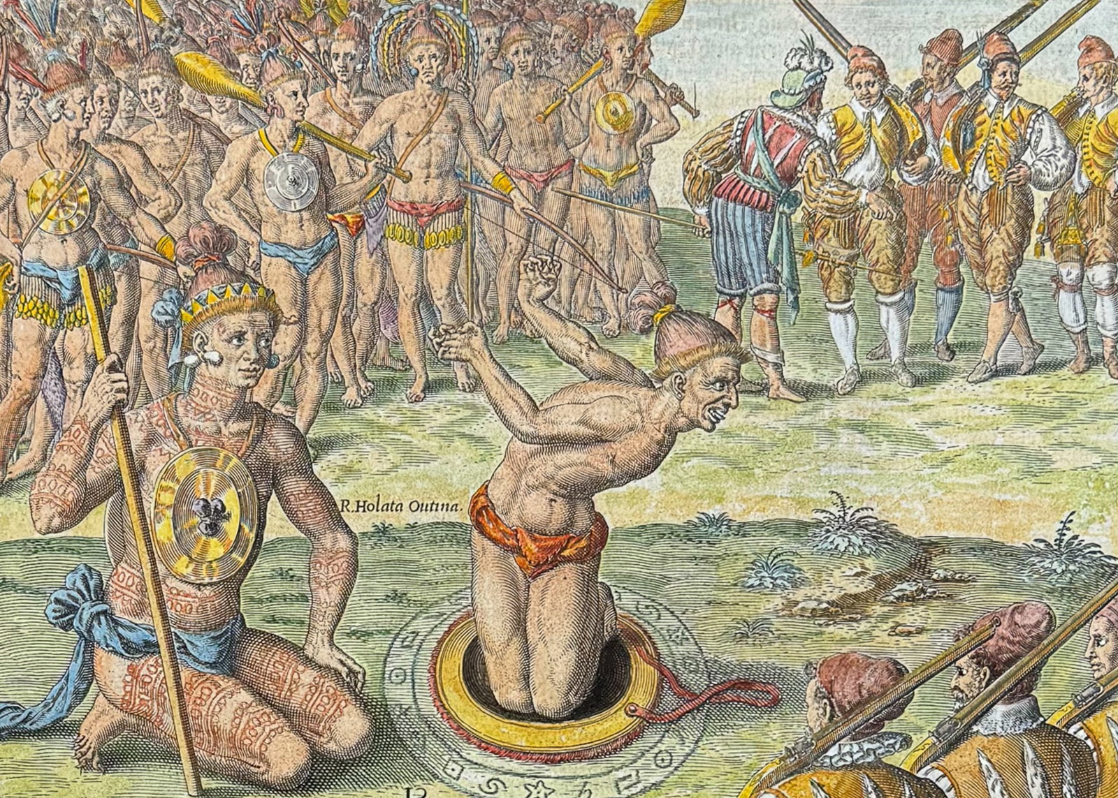 De Bry - Florida: King Outina Consulting a Sorcerer (1 of 2)