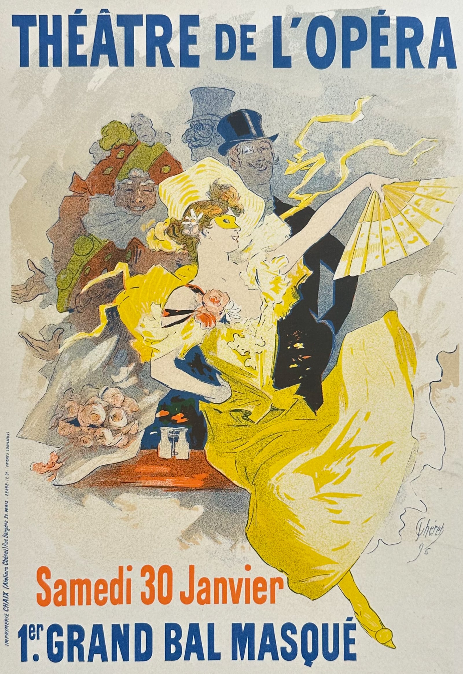 Maitres Affiches by Cheret - Theatre de l'Opera. 57: This first edition, folio lithograph after a poster is from Les Maitres de l'Affiche. The work was published by Imprimerie Chaix under the direction of Jules Cheret in Paris between 1896 and 1900. The