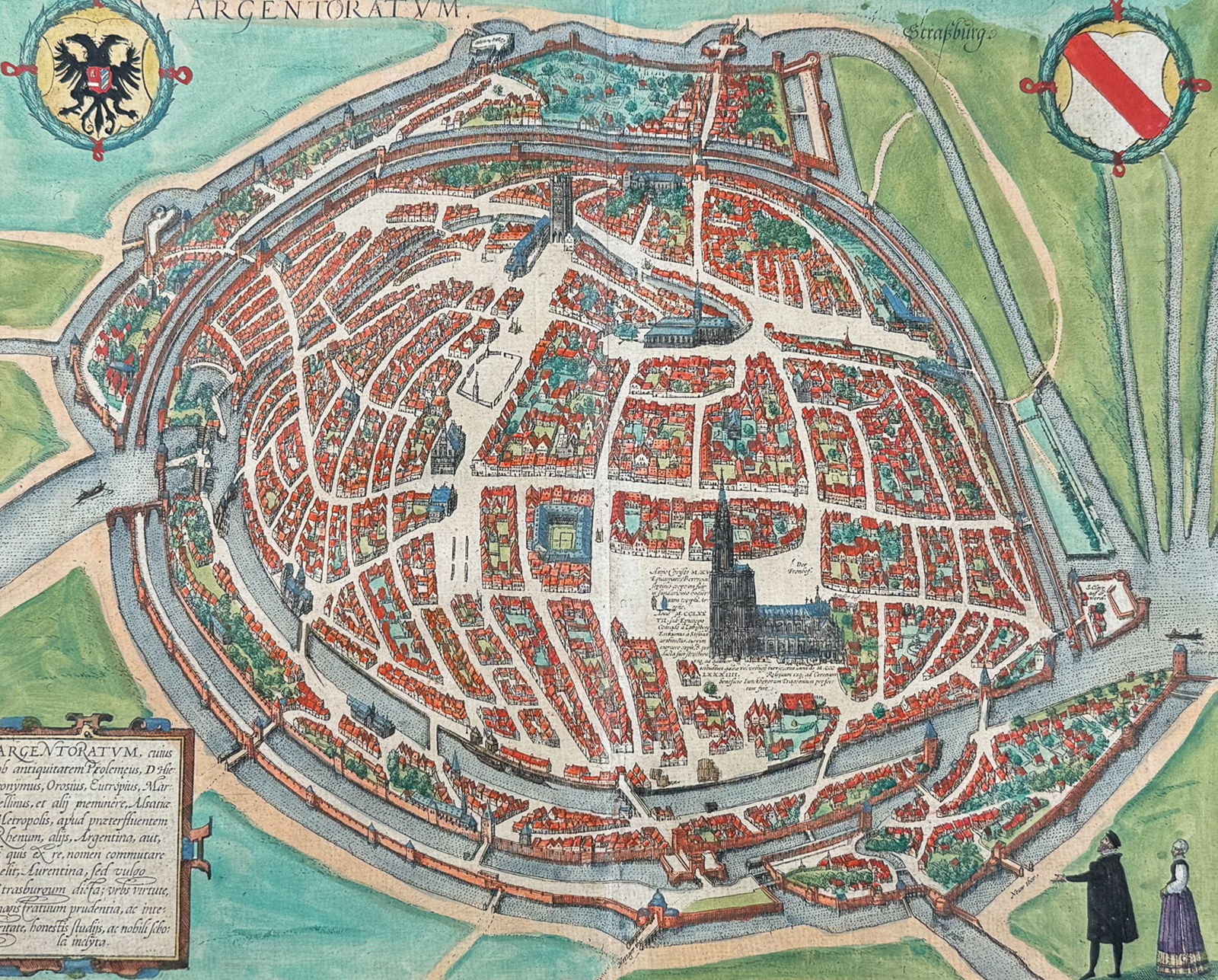 Braun & Hogenberg, pub. 1575 - View of Strasbourg, France (1 of 2)