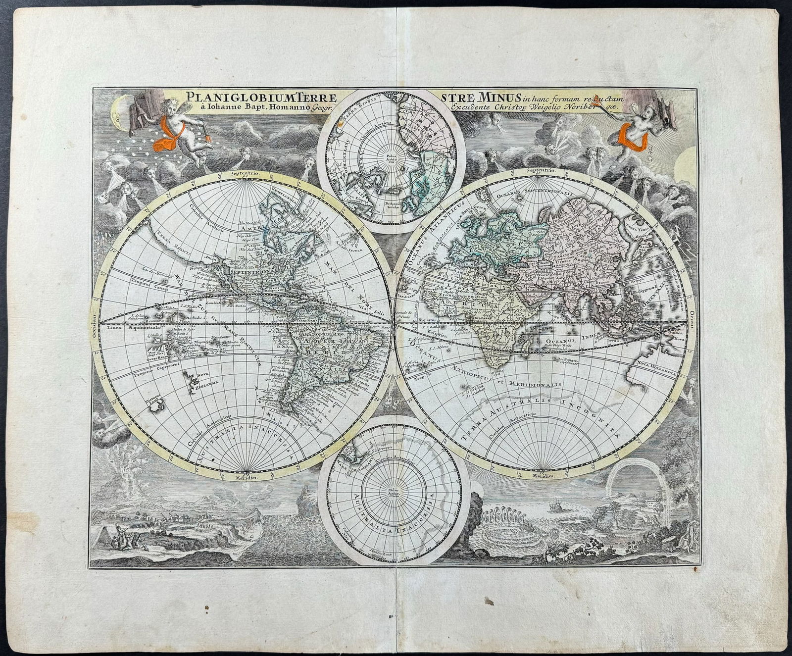 Kohler & Weigel - Map of the World with North and South Pole views (1 of 1)