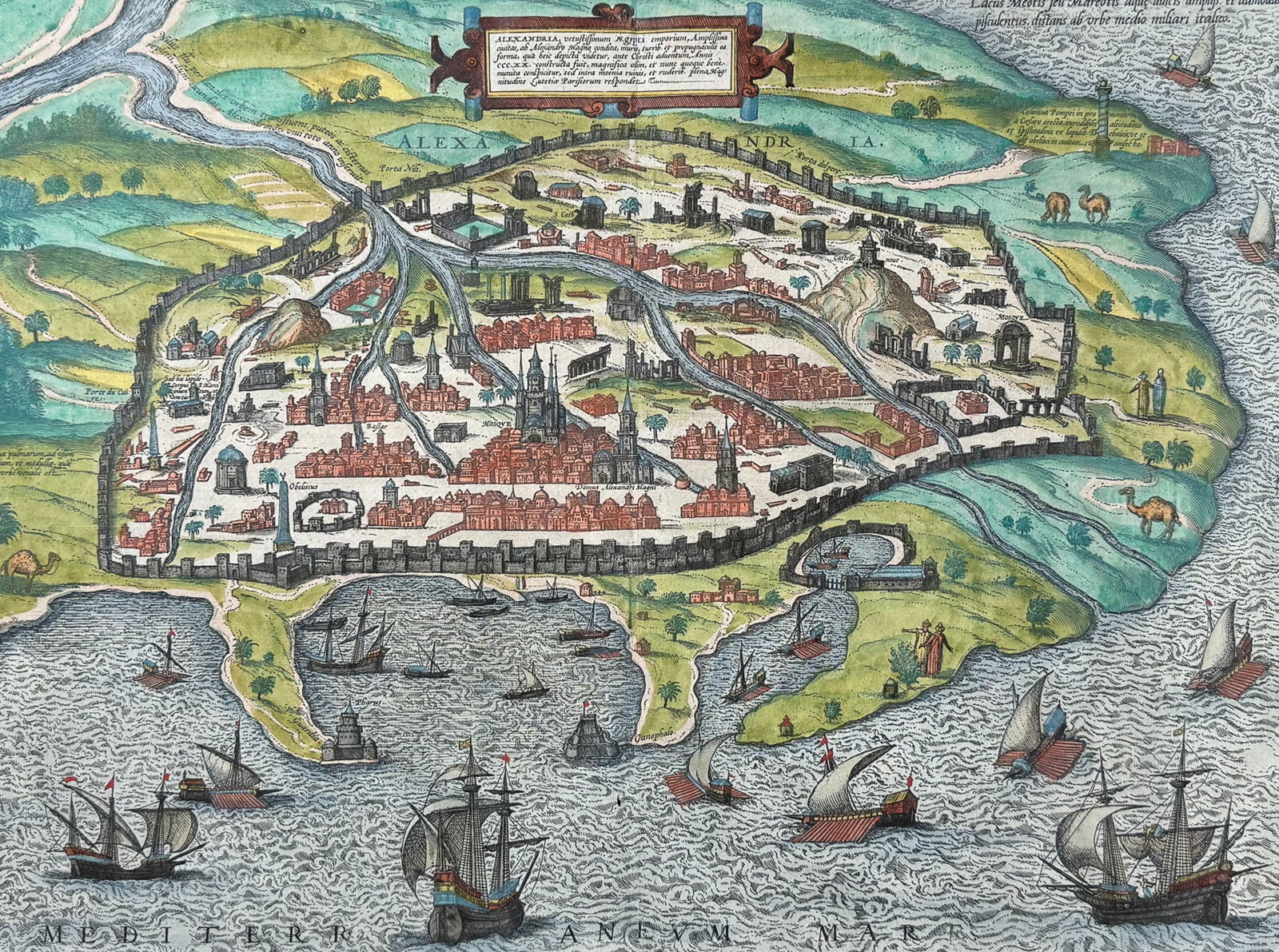 Braun & Hogenberg, pub. 1575 - View of Alexandria, Egypt (1 of 2)