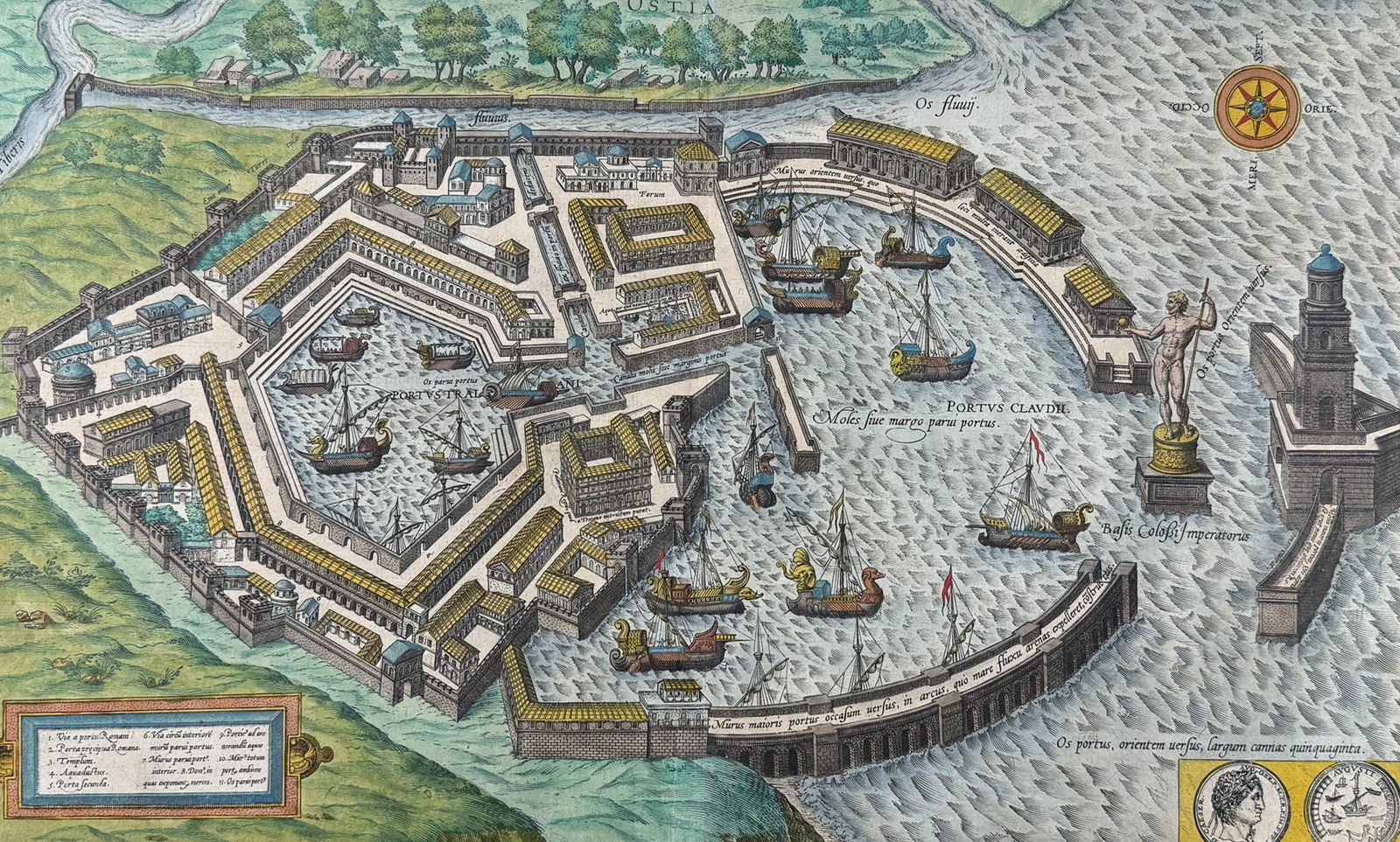 Braun & Hogenberg, pub. 1575 - View of Ostia, Italy (1 of 2)