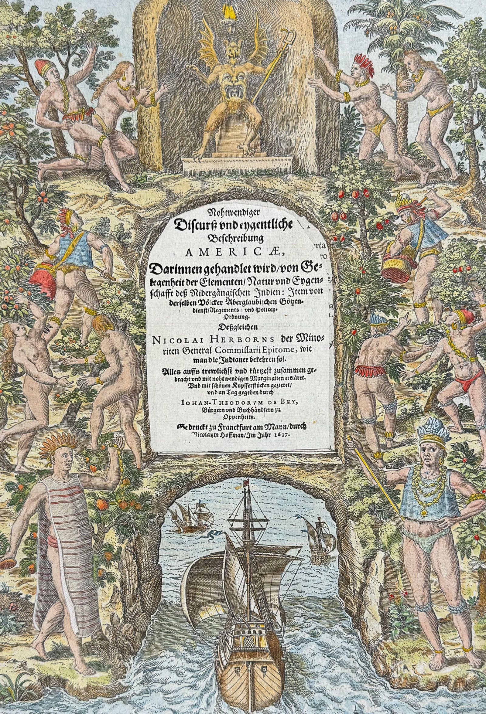 De Bry - Frontispiece: Caribbean and Central America (1 of 2)
