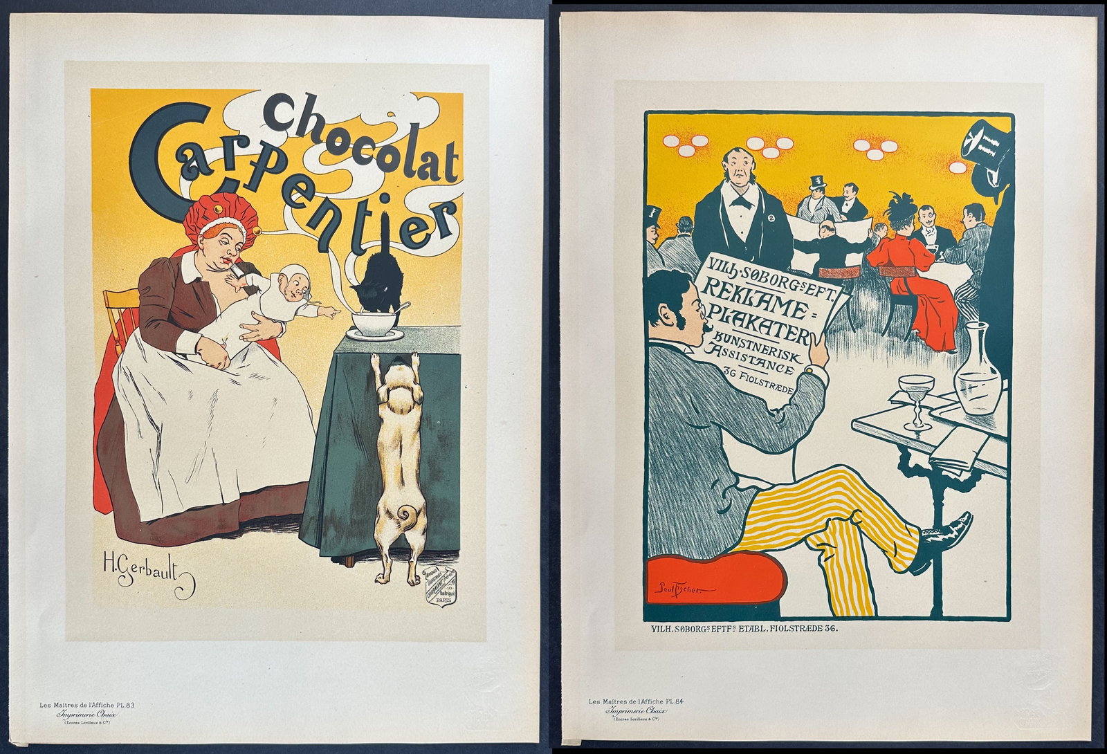 Maitres Affiches - 4 Poster Lithographs: This first edition, folio lithograph after a poster is from Les Maitres de l'Affiche. The work was published by Imprimerie Chaix under the direction of Jules Cheret in Paris between 1896 and 1900. The