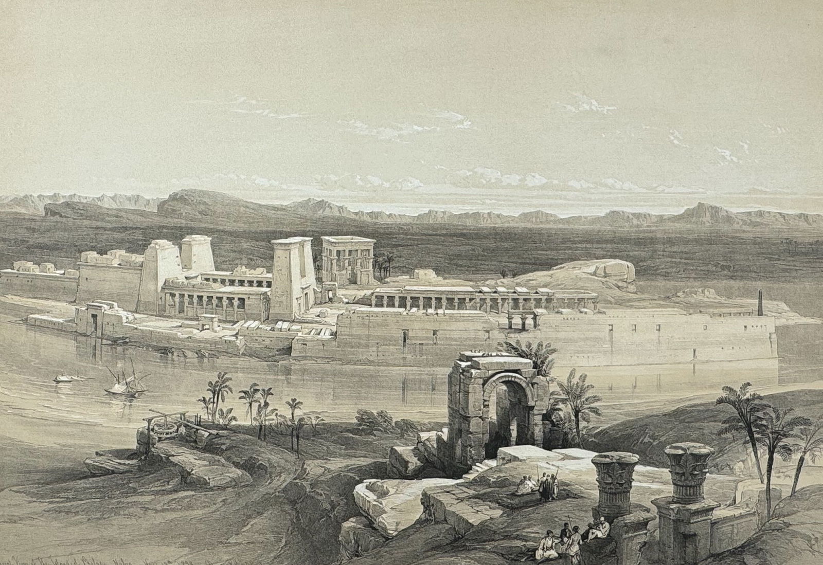 David Roberts - General View of the Island of Philae, Nubia (1 of 2)