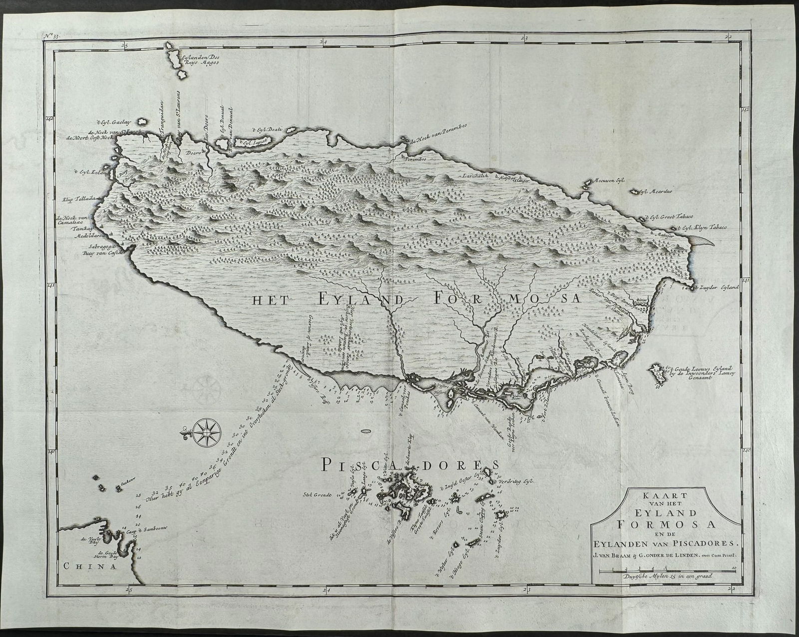 Valentijn - Map of Formosa and Piscadores Islands with Part of China (1 of 1)
