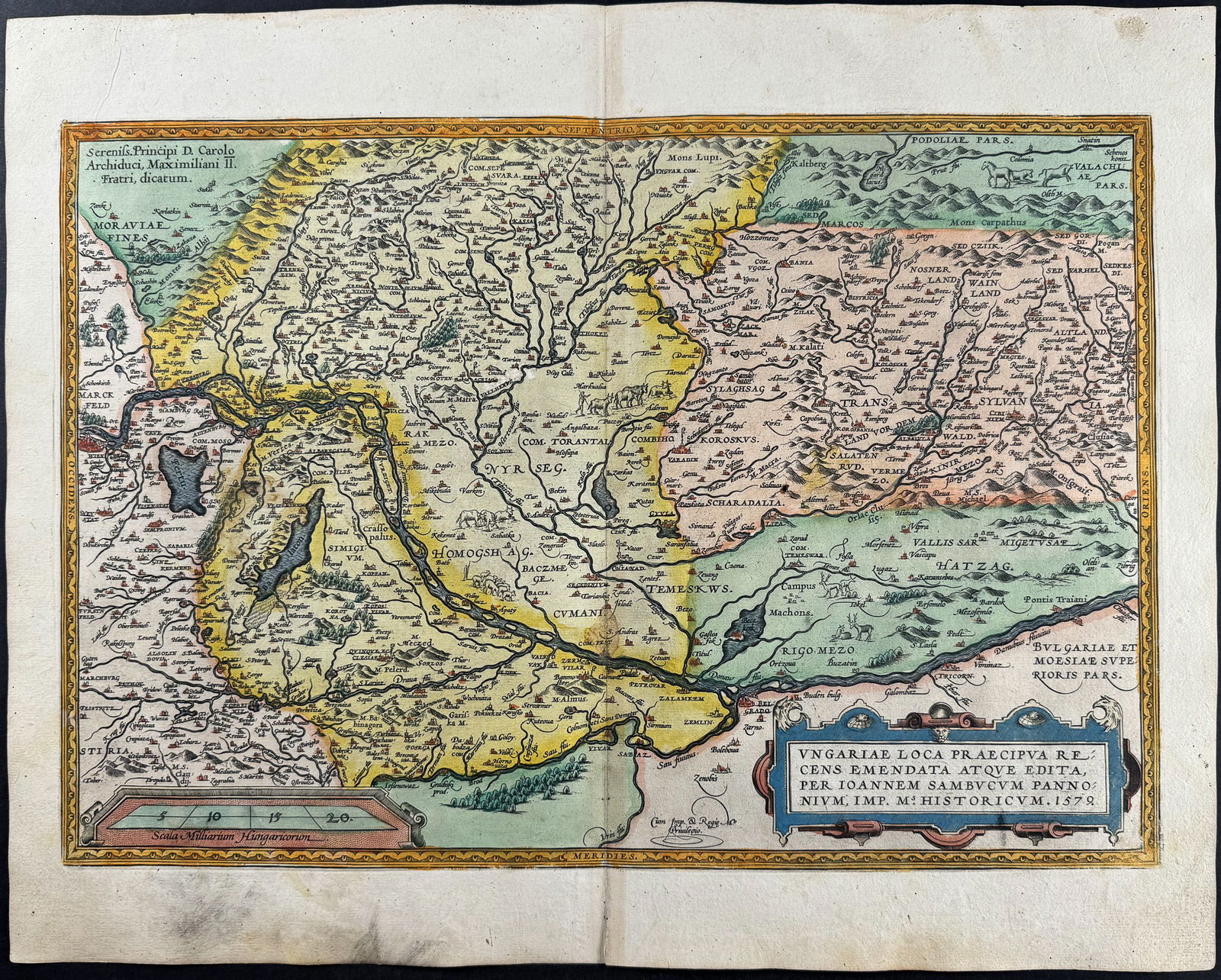 Ortelius, pub. 1595 - Map of Hungary (1 of 1)