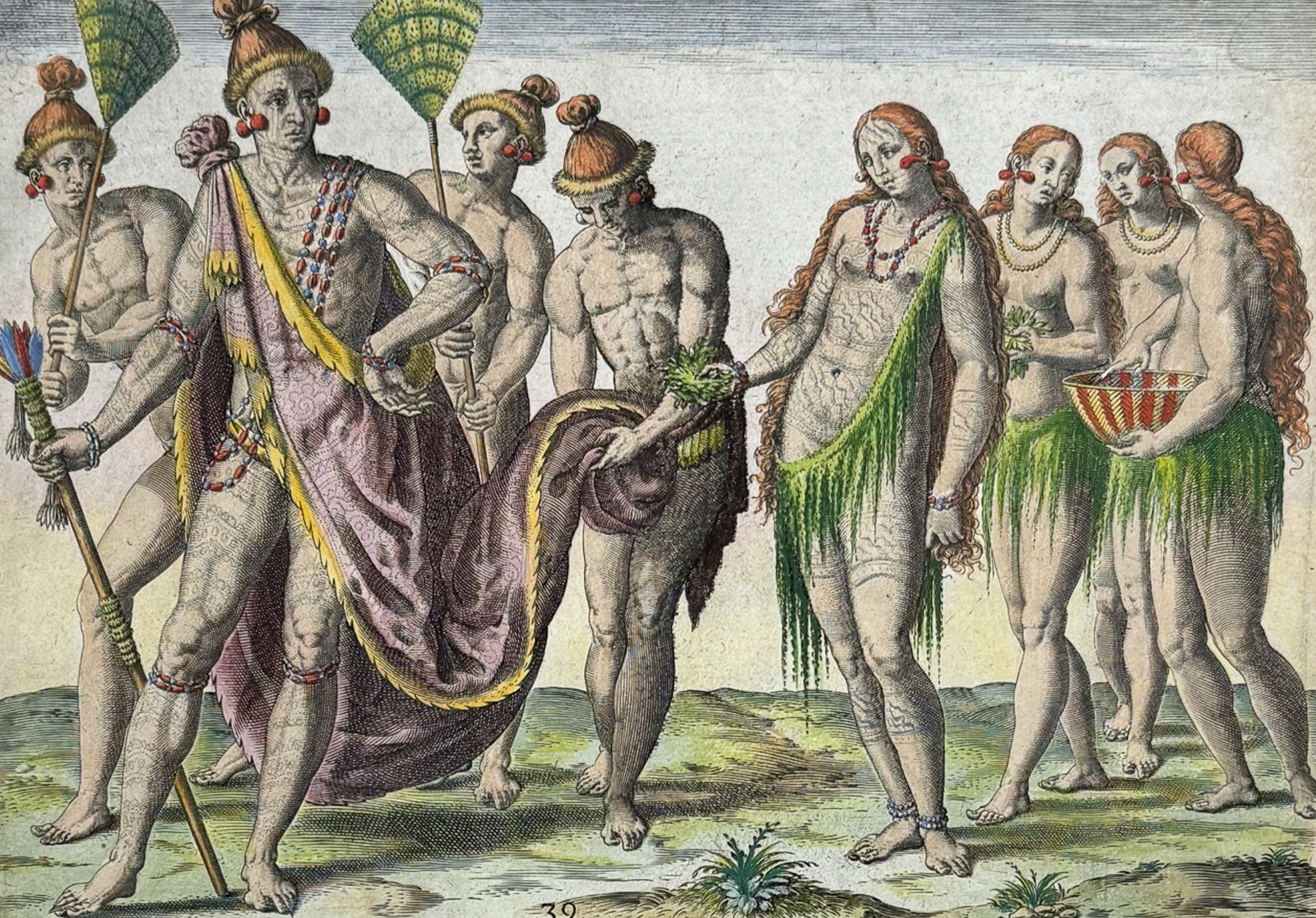 De Bry - Florida - The king and queen taking a walk for their amusement (1 of 2)