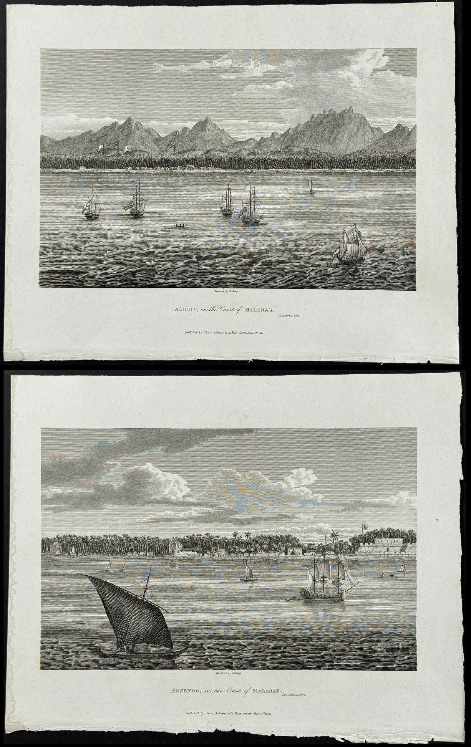Forbes - 4 Engravings of Views of Malabar, India