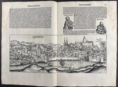 Schedel, pub. 1493 - View of Patavia (Passau), Germany