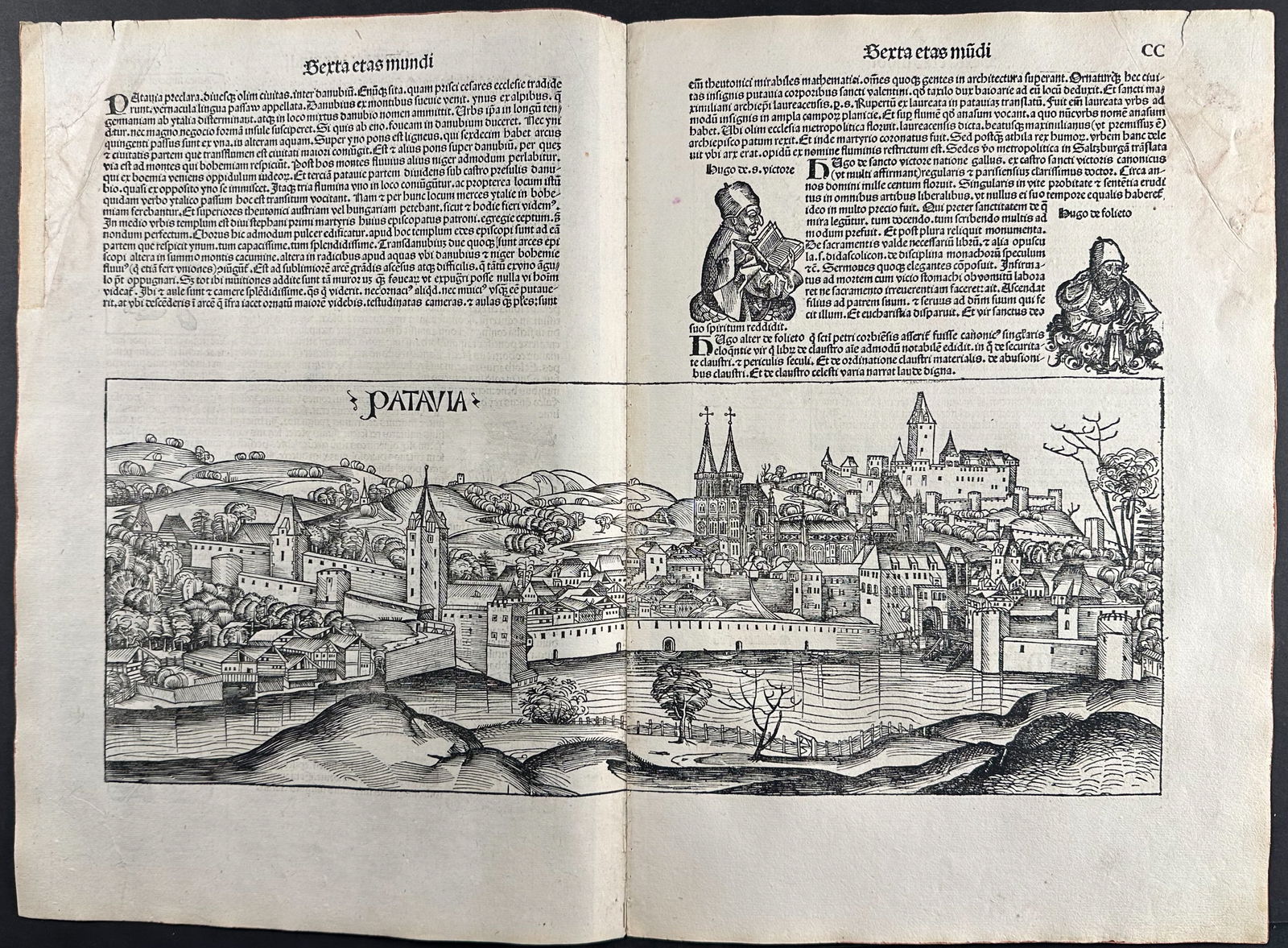 Schedel, pub. 1493 - View of Patavia (Passau), Germany (1 of 2)