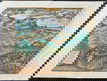 Braun & Hogenberg, pub. 1575 - View of Velletri, Italy