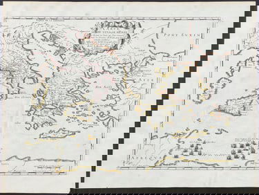 Sanson - Route of Aeneas in the Eastern Mediterranean and Aegean Seas