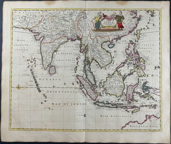 De Wit - Map of Southeast Asia including India, East Indies, part of New Holland or Australia, China