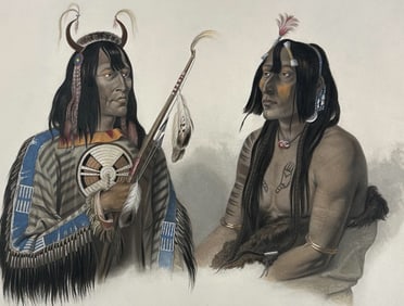 Karl Bodmer - Noapeh, An Assinboin Indian & Psihdja-Sahpa, A Yanktonan Indian. 12