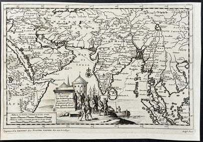 Van der Aa - Map of Southern Asia with India, Arabian Peninsula, Siam (Explorer: Caesar Frederick)