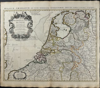 De L'Isle - Map of the Dutch Republic (Groningen, Friesland, Overjissel, Gelderland, Utrecht,