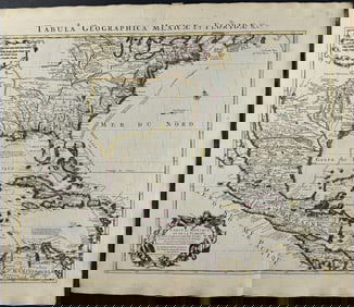 De L'Isle - Map of Southeast North America with the Great Lakes, New England, Virginia, Florida,