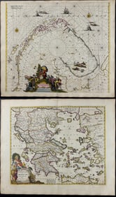 De Wit - 6 Maps of Greece, Finland, Lapland, Baltic, North Sea, & Brittany, France