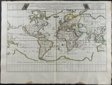 Du Val - Map of the World (Carte Universelle du Commerce, c'est a dire Carte Hidrographique?)