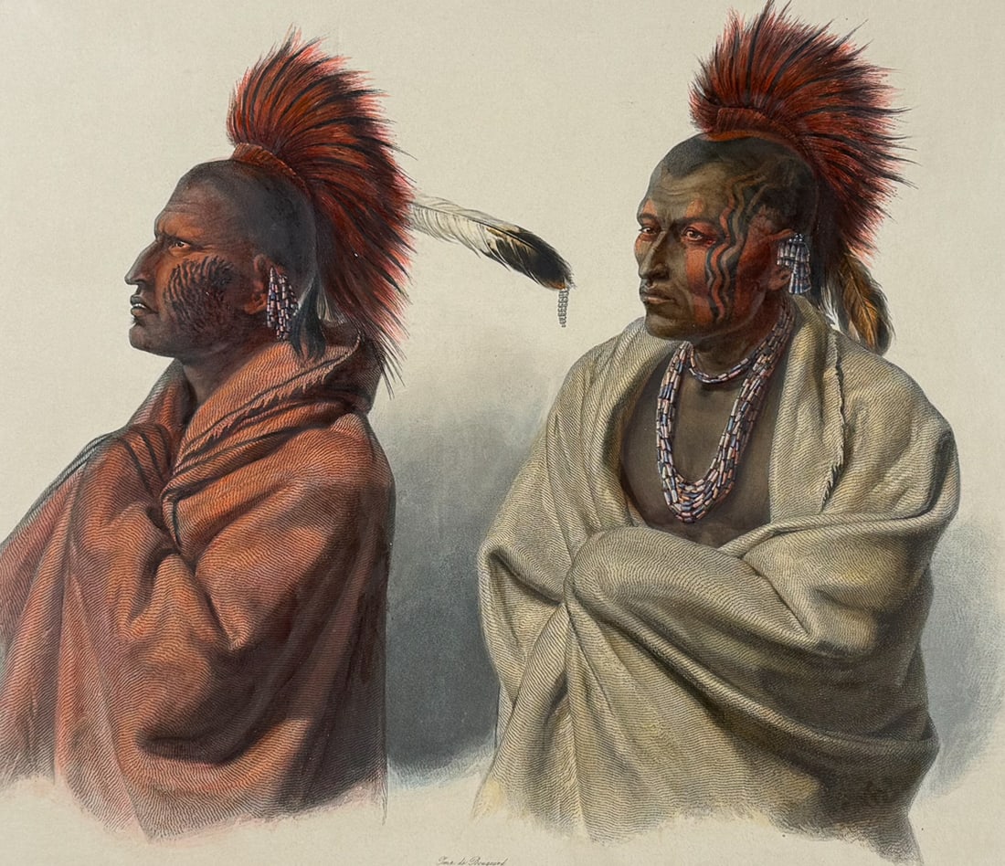 Karl Bodmer - Massika, Saki Indian & Wakusasse, Musquake Indian. 3 (1 of 2)