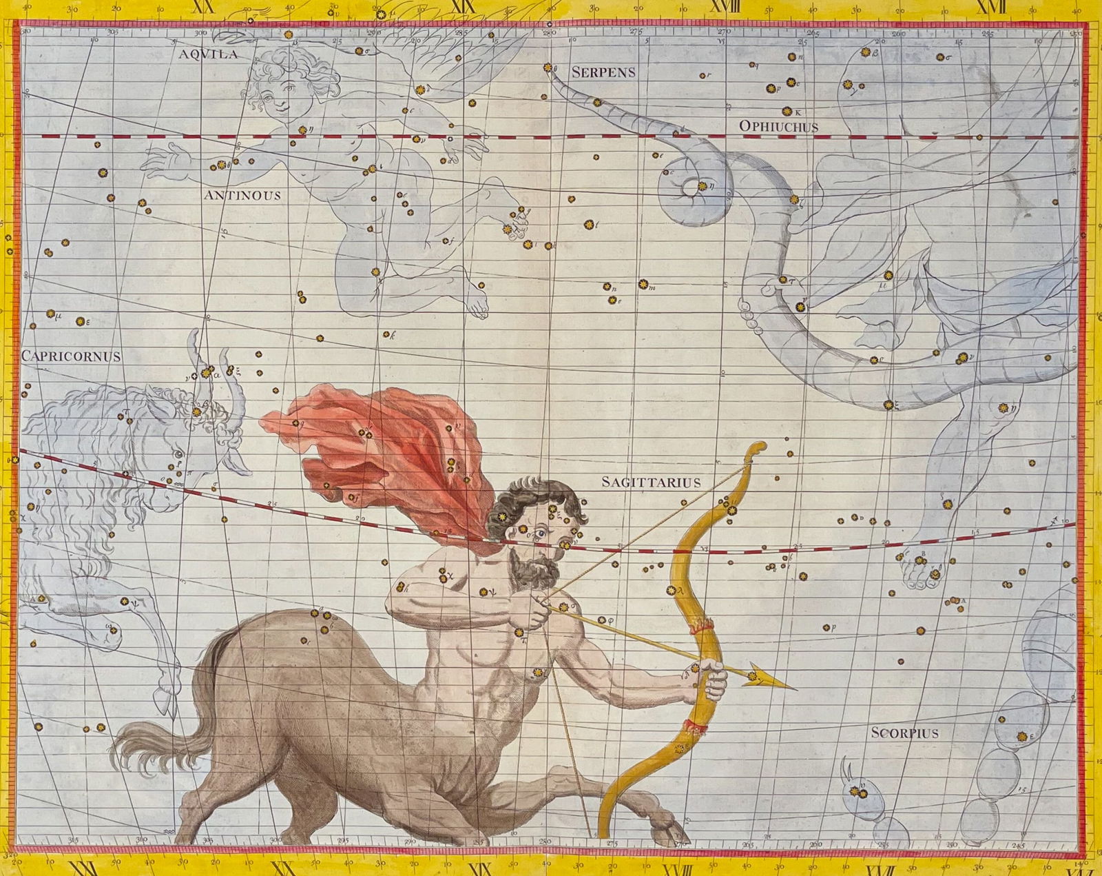 Flamsteed, Folio - Sagittarius (Archer) Constellation (1 of 2)