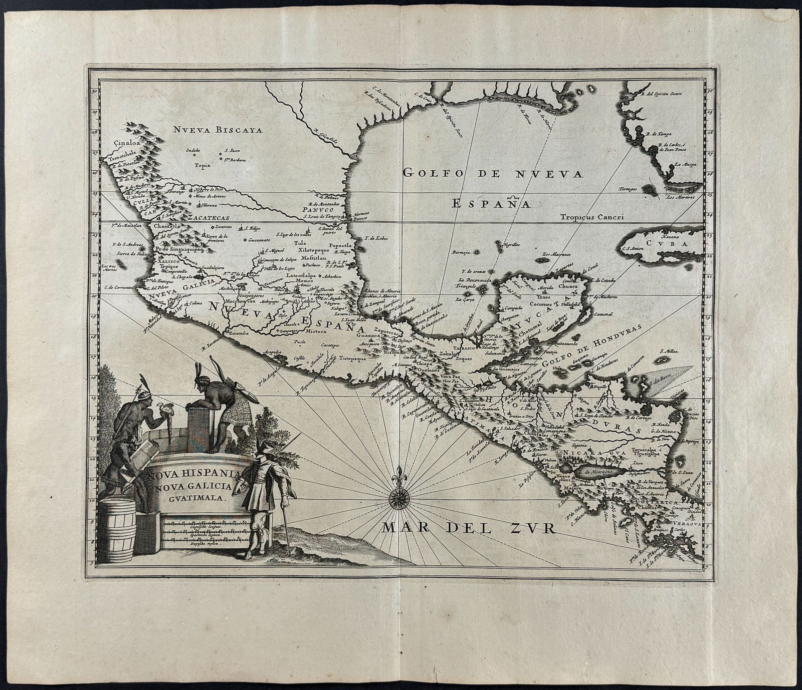 Montanus - Map of Mexico and Central America with part of Florida, Cuba (1 of 1)