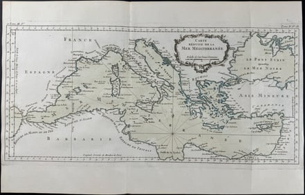 Bellin - Chart of the Mediterranean Sea