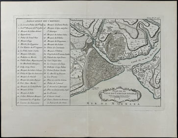 Bellin - Plan of Constantinople or Istanbul, Turkey