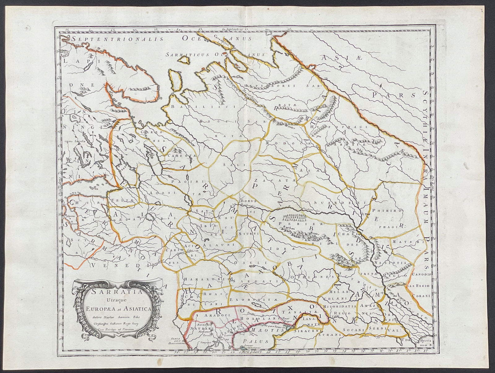 Sanson - Map of Ancient Sarmatia (Ukraine, Russia) (1 of 1)