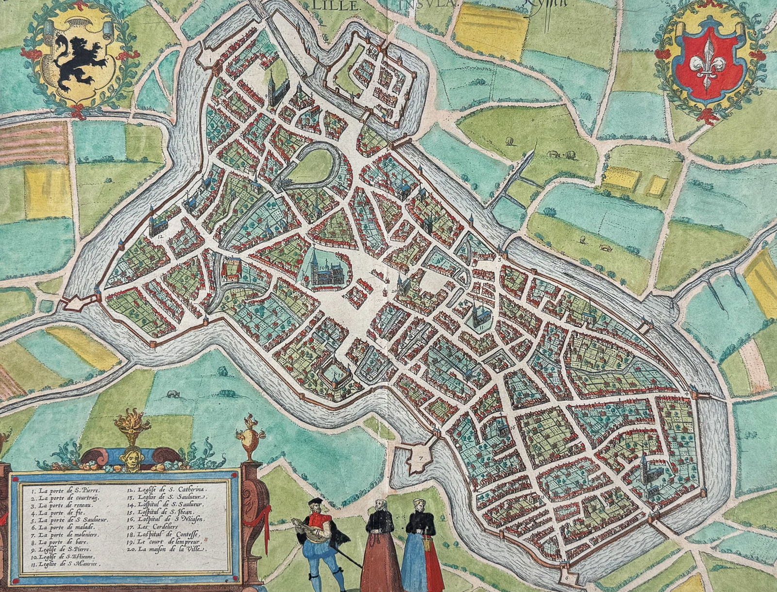Braun & Hogenberg, pub. 1575 - View of Lille, France (1 of 2)