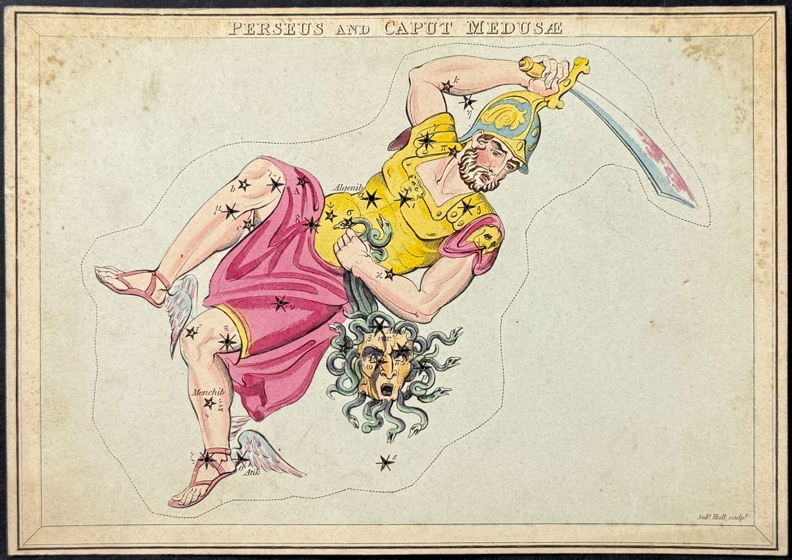 Aspin - Constellation Map of Perseus & Medusa's Head (Perseus and Caput Medusae) (1 of 1)
