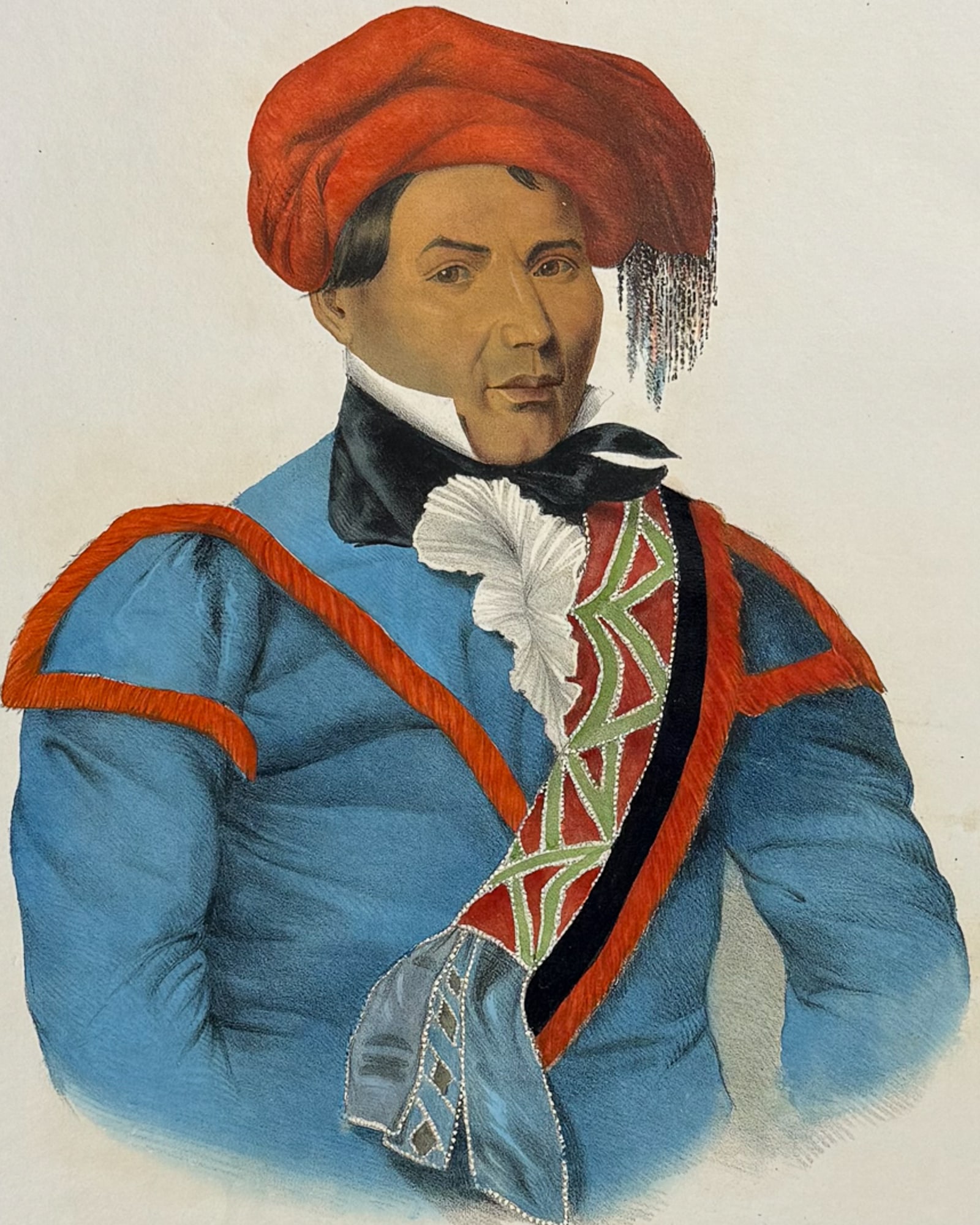 McKenney & Hall, Folio - Tustennuggee Emathla or Jim Boy, A Creek Chief: This historic folio, Native American lithograph is from Thomas L. McKenney & James Hall?s History of the Indian Tribes of North America. The work was published in Philadelphia by Frederick W. Greenoug